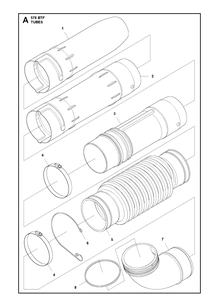 Tube Diagram and Parts List for 578BTF 20143600001-20183500000 Husqvarna Leaf Blower / Vacuum