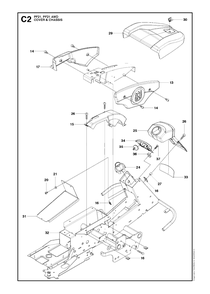Chassis And Enclosures Diagram and Parts List for PF21AWD (965192501)(2011-03) Husqvarna Lawn Tractor