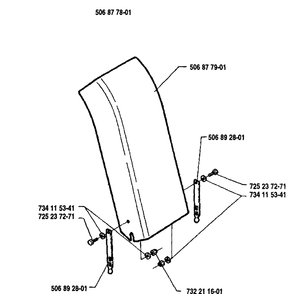 Chute Assembly Complete Diagram and Parts List for GC970 1991-12 Husqvarna Lawn Tractor Accessories
