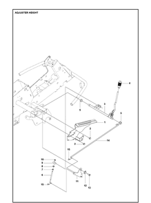 Height Adjustment Diagram and Parts List for R216TAWD 2021-11 Husqvarna Lawn Mower
