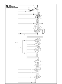Carburetor 2 Diagram and Parts List for 233RJ  Husqvarna Brush Cutter