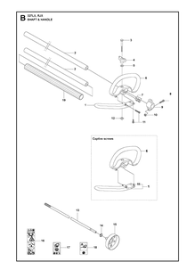 Shaft And Handle Diagram and Parts List for 327LX 20090100001-20105299999 Husqvarna Edger