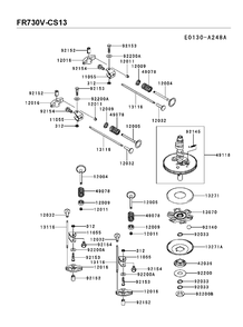 Valve And Camshaft Diagram and Parts List for FR730V-CS13 2018-11 Husqvarna Engine