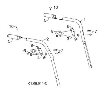 Handle Diagram and Parts List for ST268EP (96191003813)(2014-07) Husqvarna Snow Blower