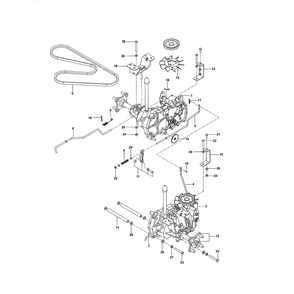 Hydraulic Pump-Motor Diagram and Parts List for 28982  Husqvarna Lawn Tractor