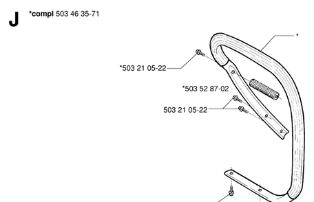 Handle Diagram and Parts List for 395XP/ (XPG)(20070100001-Current) Husqvarna Chainsaw