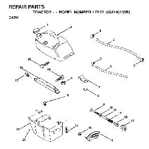 Dash Diagram and Parts List for LR122 (954140105B)(2000-01) Husqvarna Lawn Tractor