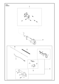 Handle Diagram and Parts List for 321C  Husqvarna Trimmer