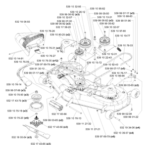 Deck Assembly 48 Inch Diagram and Parts List for Z4824 (968999303)(2006-03) Husqvarna Lawn Mower