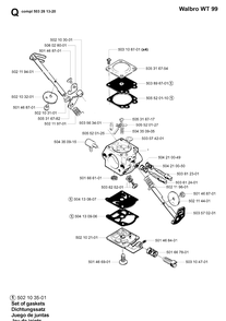 Carburetor Details Diagram and Parts List for 245 20010100001-Current Husqvarna Brush Cutter