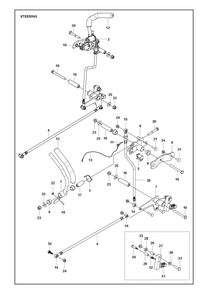Steering Diagram and Parts List for V548X  Husqvarna Lawn Tractor