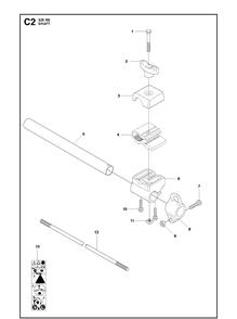 Shaft Diagram and Parts List for 525RS 2018-02 Husqvarna Brush Cutter