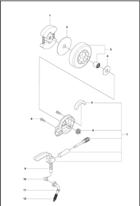 Clutch And Oil Pump Diagram and Parts List for 120MARKII (967861901)(2018-05) Husqvarna Chainsaw