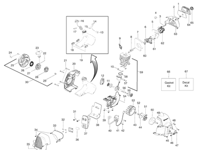 Engine Diagram and Parts List for 128C (545012636)(2008-12) Husqvarna Trimmer