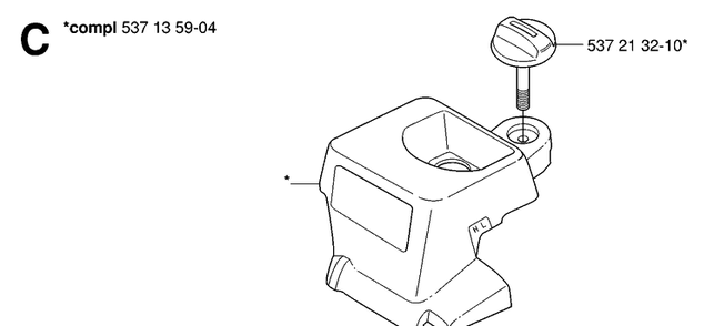 Filter Cover Diagram and Parts List for 339XP 20063600001-20100600000 Husqvarna Chainsaw