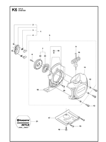 Starter 2 Diagram and Parts List for 327LS 20090100001-20105299999 Husqvarna Edger