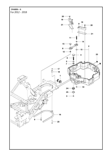 Chassis / Frame 2 Diagram and Parts List for P520D (967848801)(2018) Husqvarna Lawn Mower