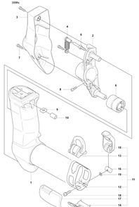 Handle Bar Support/355 Rx Diagram and Parts List for 355RX 2008-07 Husqvarna Brush Cutter