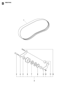Belt Diagram and Parts List for K960RING 2008-03 Husqvarna Circular Saw