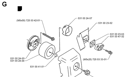 Air Filter Diagram and Parts List for 132R 19994000001-20050100000 Husqvarna Brush Cutter