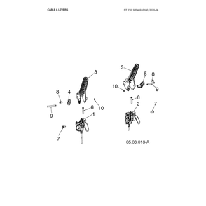 Cable & Levers Diagram and Parts List for 970528802  Husqvarna Snow Blower