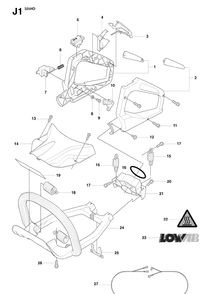 Handle And Controls Diagram and Parts List for 323HD60 20081400001-20090400000 Husqvarna Hedge Trimmer