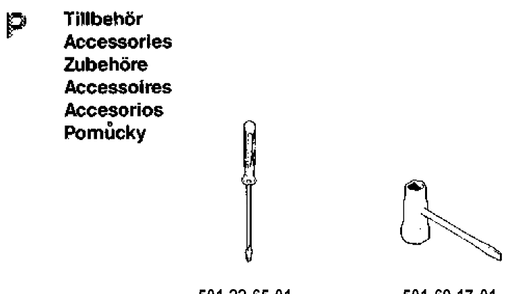 Accessories 2 Diagram and Parts List for 61 19910900001-19933600000 Husqvarna Chainsaw