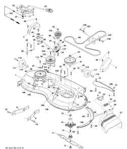 Mower Deck / Cutting Deck Diagram and Parts List for YTH21K46 (96045002602)(2011-08) Husqvarna Lawn Tractor