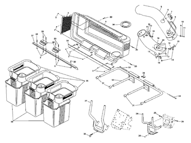 Grass Catcher Diagram and Parts List for LTB-GTB (48 A)(954633736)(2004) Husqvarna Lawn Tractor Accessories