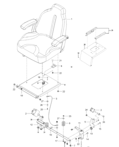 Seat Diagram and Parts List for M-ZT52  Husqvarna Lawn Mower