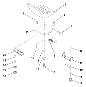Seat Diagram and Parts List for LR111 (954001212-A)(1994-07) Husqvarna Lawn Tractor