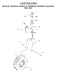 Casters Diagram and Parts List for IZ5223KOA (968999208)(2004-09) Husqvarna Lawn Tractor