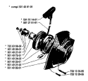 Page J Diagram and Parts List for 77 1981-09 Husqvarna Chainsaw