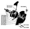 Page J Diagram and Parts List for 77 1984-03 Husqvarna Chainsaw