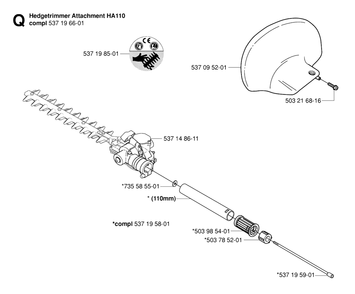 Attachments 2 Diagram and Parts List for 325HE3X 20050600001 - 20054000000 Husqvarna Hedge Trimmer