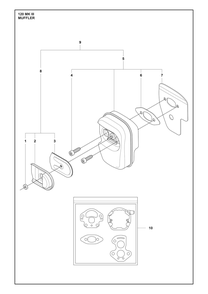Muffler Diagram and Parts List for 120MARKIII  Husqvarna Chainsaw