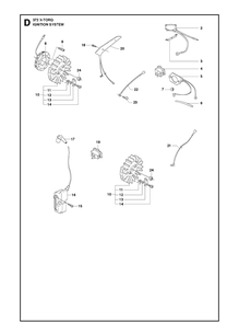 Ignition System 8 Diagram and Parts List for 372XP XPG Husqvarna Chainsaw