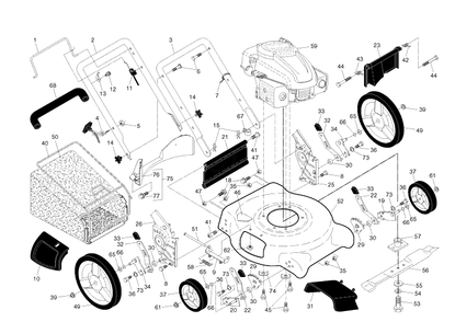 Product Complete Diagram and Parts List for 6021P (917384511)(2010-03) Husqvarna Lawn Mower