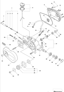 Gearhead Parts Diagram and Parts List for 326P5X 2008-03 Husqvarna Pole Saw