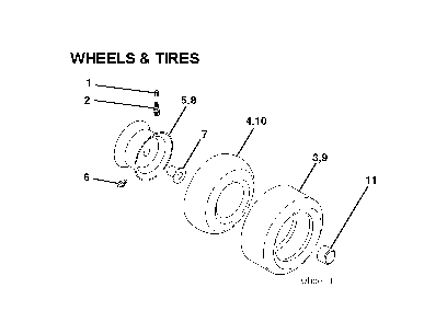 Wheels And Tires Diagram and Parts List for LTH1842TWIN (96041005300, 960410053)(2007-03) Husqvarna Lawn Tractor