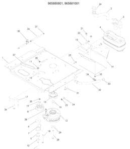 Engine Plate 1 Diagram and Parts List for LSZ5424 (965880901)(2008-11) Husqvarna Lawn Mower