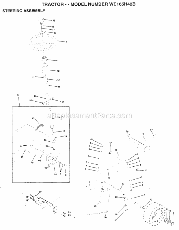 Seat Diagram and Parts List for WE165H42B 1998 Husqvarna Lawn Tractor