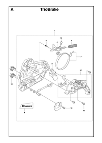 Complete Product Diagram and Parts List for 550XPGTRIOBRAKE  Husqvarna Chainsaw
