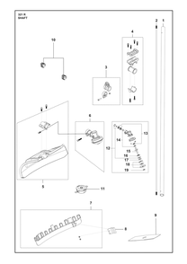 Shaft Diagram and Parts List for 321R  Husqvarna Brush Cutter