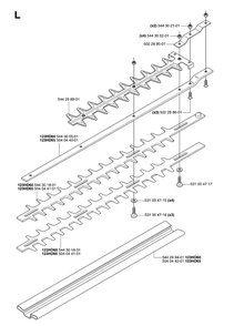 Cutting Equipment Diagram and Parts List for 123HD60 20070500001-20070900000 Husqvarna Hedge Trimmer