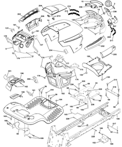 Chassis Diagram and Parts List for LGT2554 (96045001502)(2010-02) Husqvarna Lawn Mower