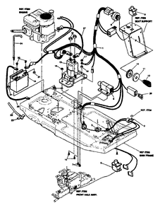 Electrical Assembly Diagram and Parts List for R800 1993-04 Husqvarna Lawn Tractor