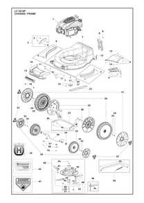 Chassis / Frame Diagram and Parts List for LC521SP  Husqvarna Lawn Mower