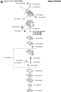 Carburetor Details Diagram and Parts List for 324HDA55 (X-SERIES)(20053600001-Current) Husqvarna Hedge Trimmer