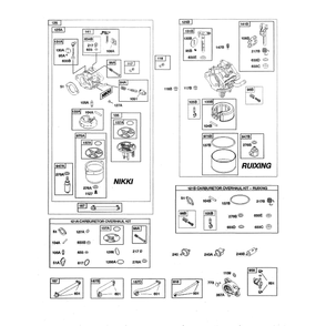 Engine >> Carburetor/Overhaul Kit Diagram and Parts List for 917223830  Husqvarna Lawn Tractor